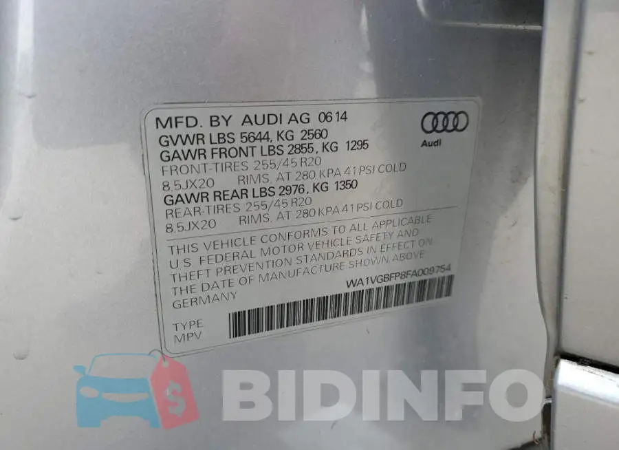 WA1VGBFP8FA009754 Photo# 13