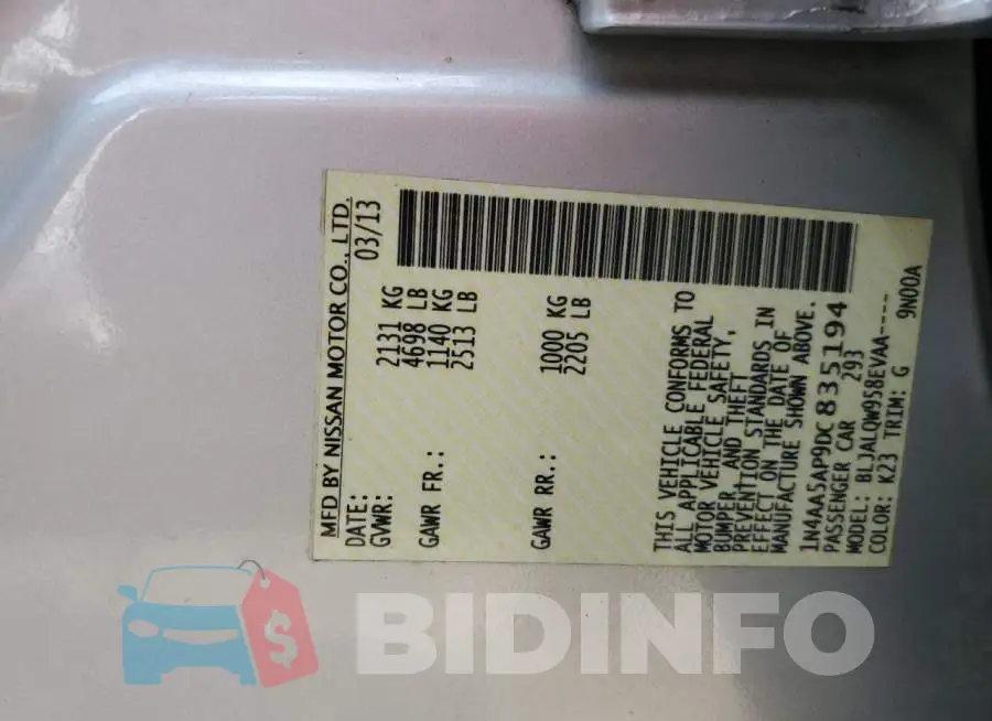 1N4AA5AP9DC835194 Photo# 10