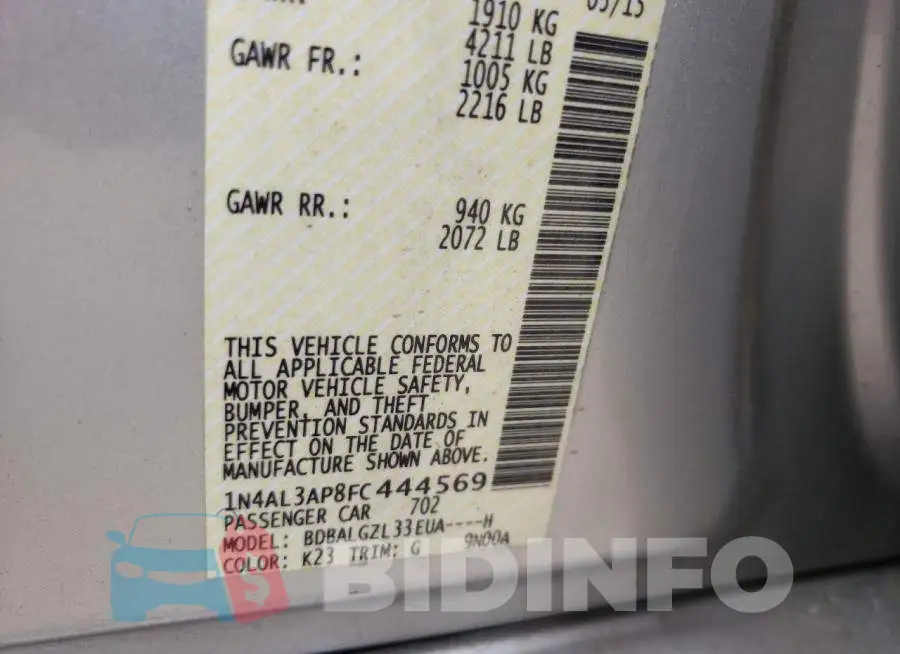 1N4AL3AP8FC444569 Photo# 10