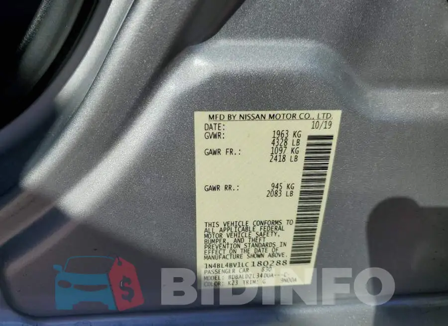 1N4BL4BV1LC180288 Photo# 10