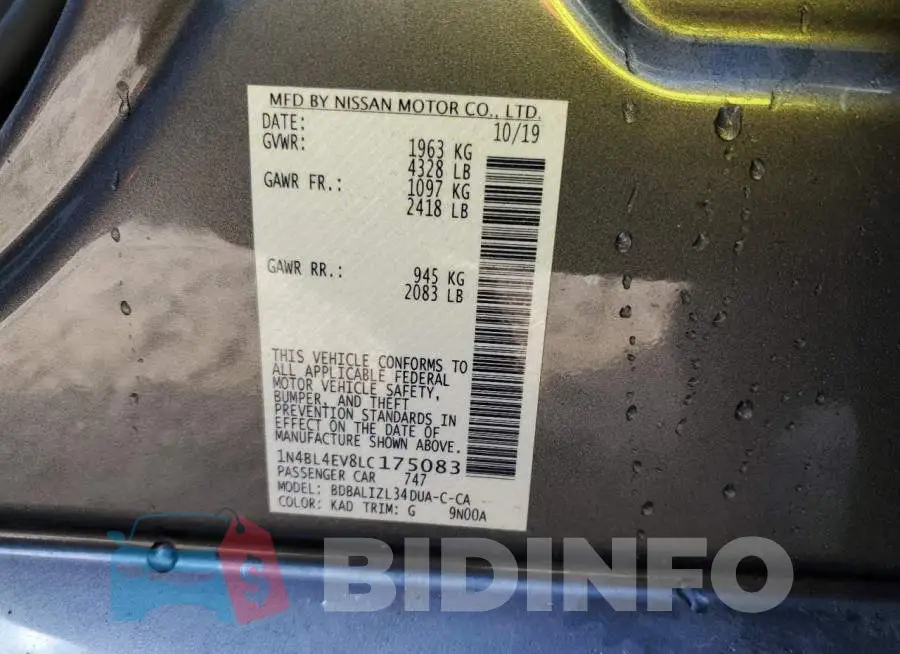 1N4BL4EV8LC175083 Photo# 10
