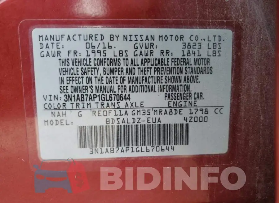 3N1AB7AP1GL670644 Photo# 10