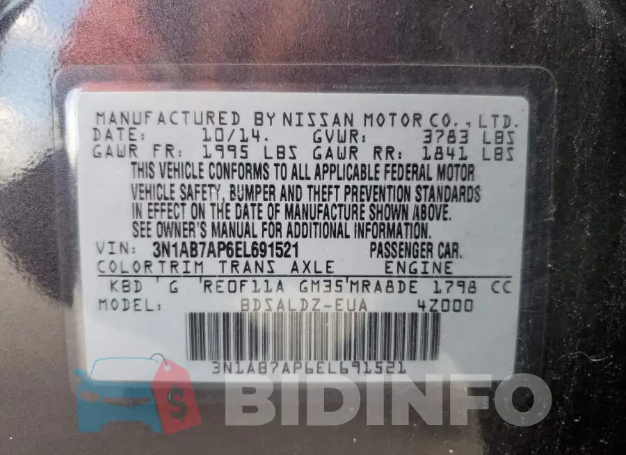 3N1AB7AP6EL691521 Photo# 12