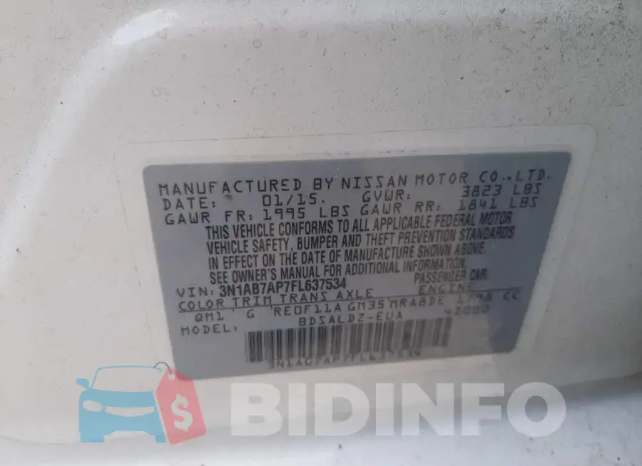3N1AB7AP7FL637534 Photo# 10