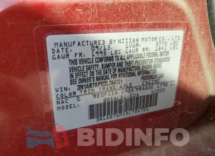 3N1AB7APXDL784721 Photo# 10