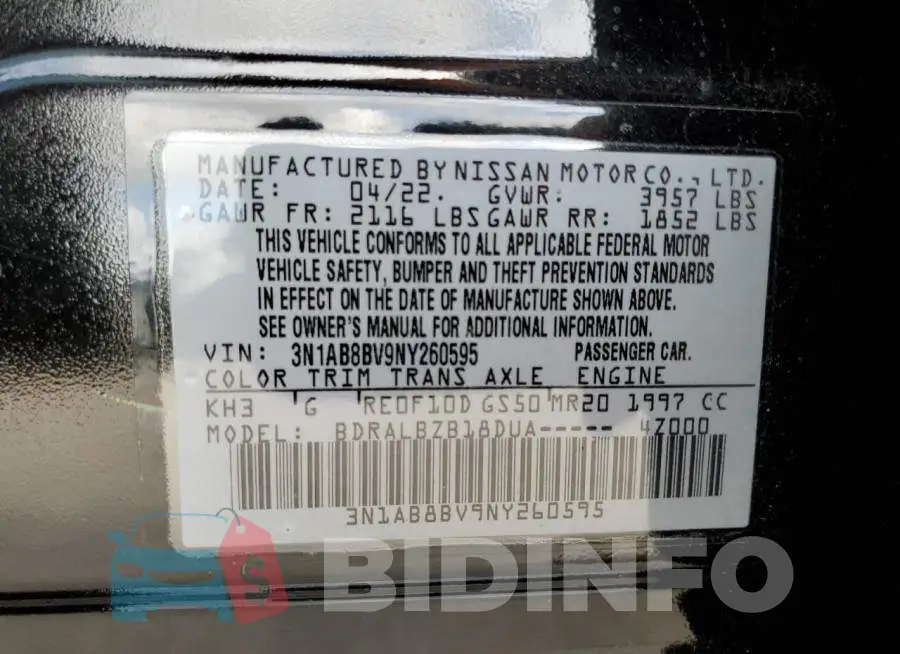 3N1AB8BV9NY260595 Photo# 10