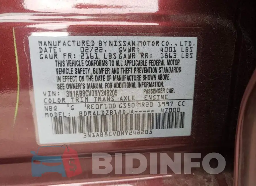 3N1AB8CV0NY248205 Photo# 10