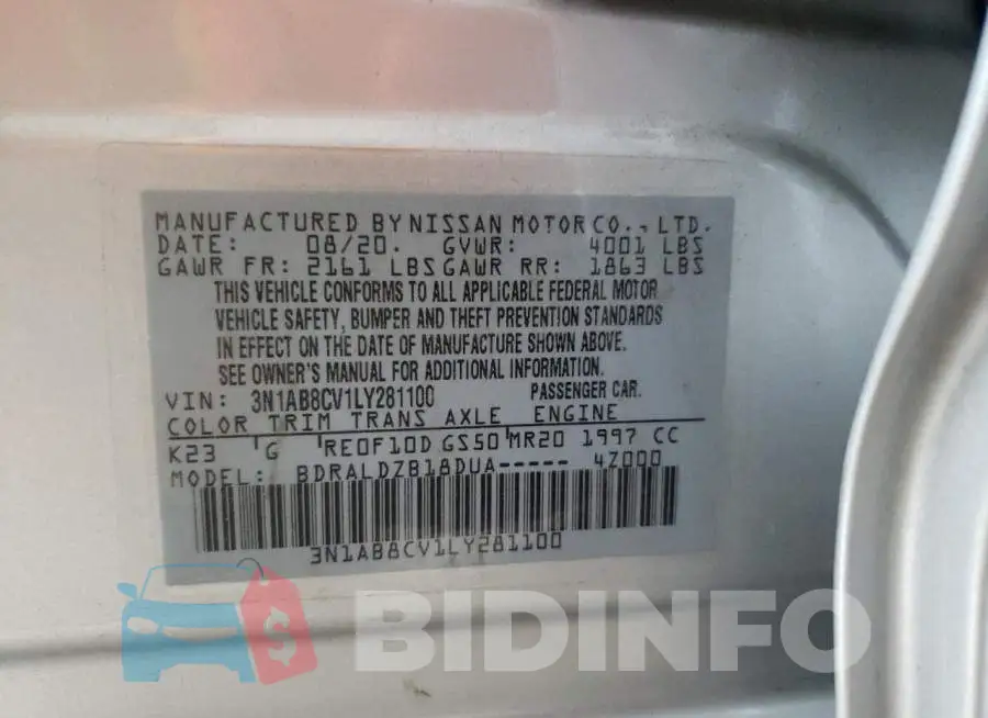 3N1AB8CV1LY281100 Photo# 10
