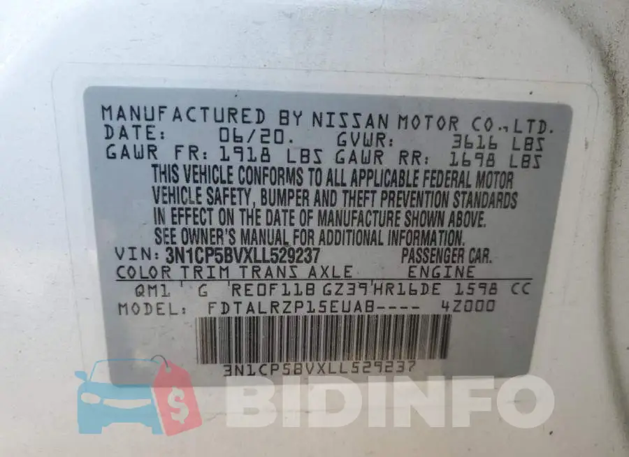 3N1CP5BVXLL529237 Photo# 13