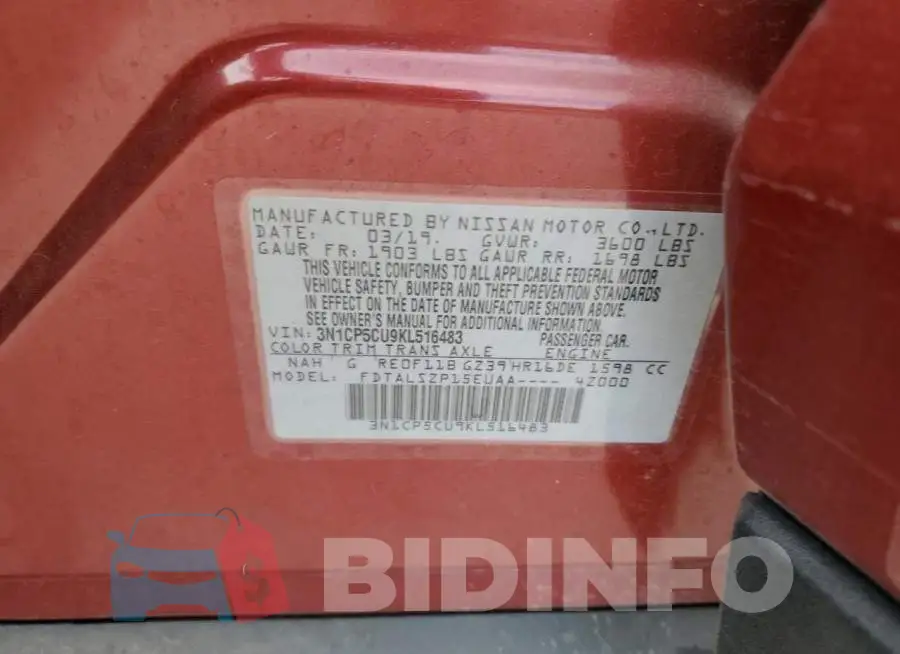 3N1CP5CU9KL516483 Photo# 10