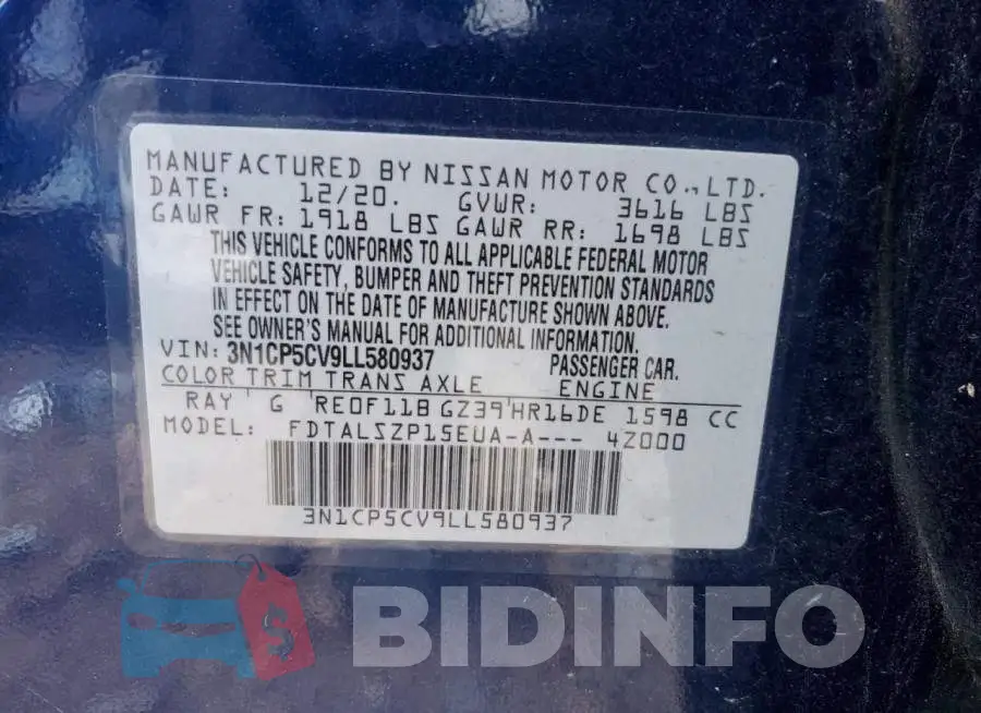 3N1CP5CV9LL580937 Photo# 12