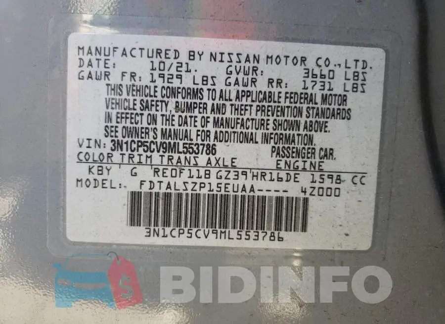 3N1CP5CV9ML553786 Photo# 10
