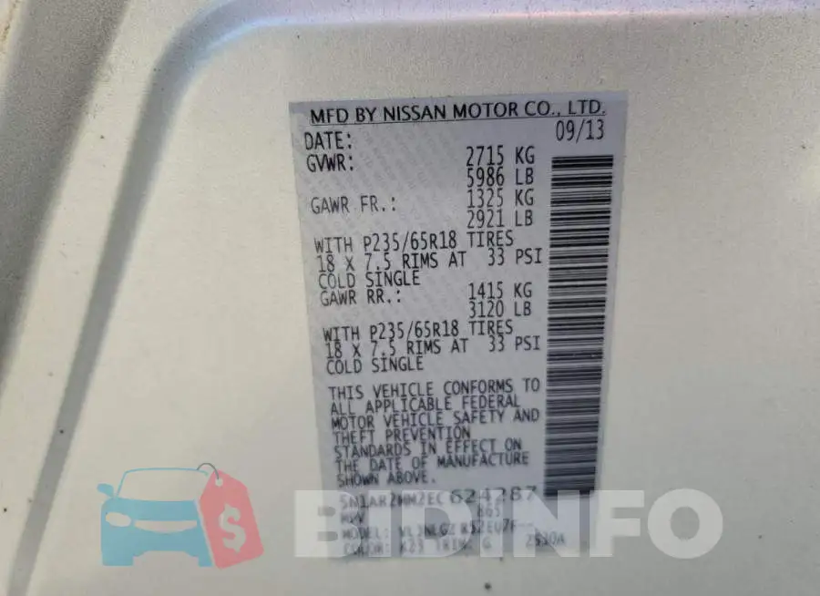 5N1AR2MM2EC624287 Photo# 10