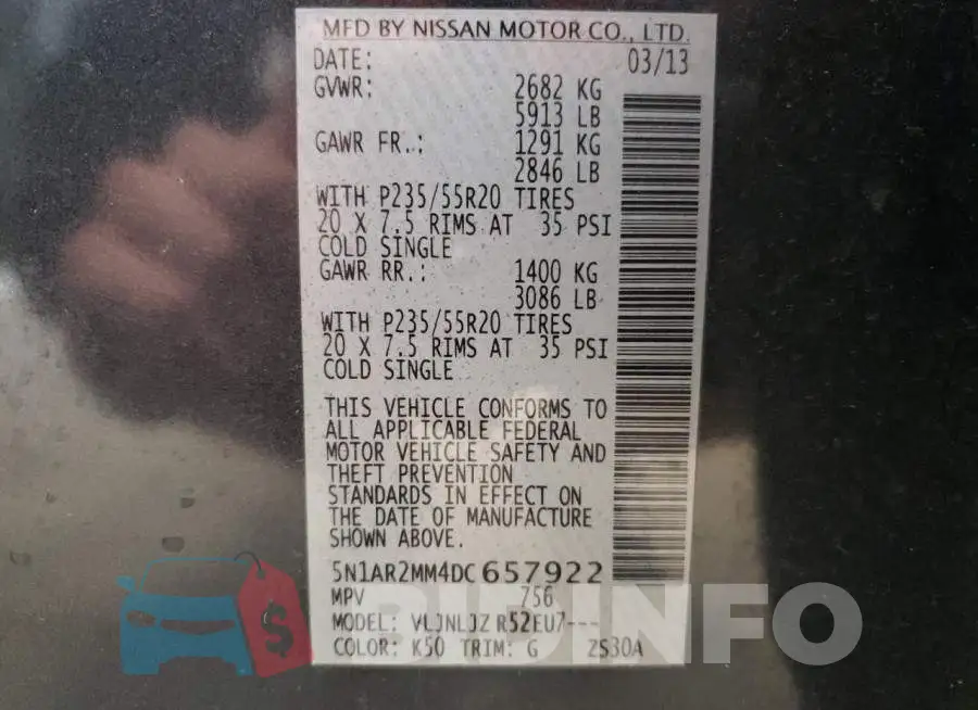 5N1AR2MM4DC657922 Photo# 10
