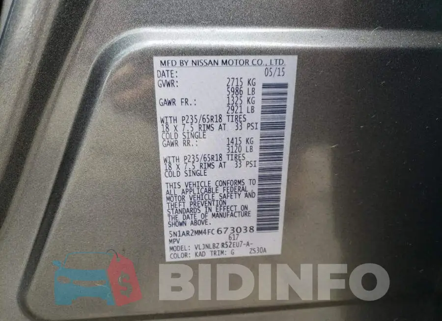 5N1AR2MM4FC673038 Photo# 13