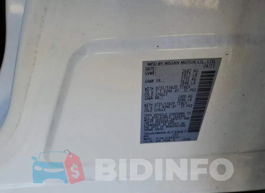 5N1AR2MM9DC673887 Photo# 10