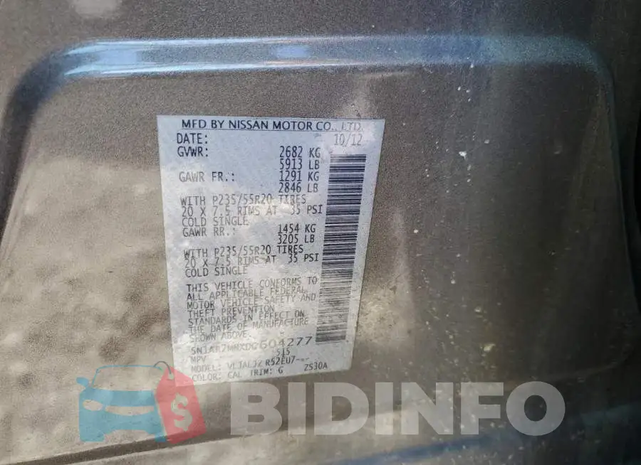 5N1AR2MNXDC604277 Photo# 10