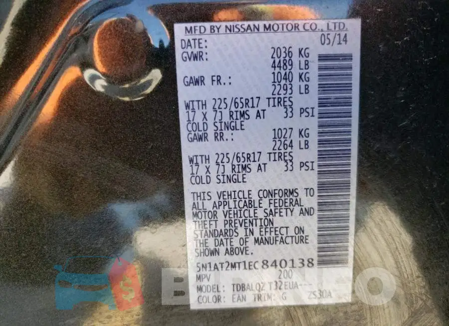 5N1AT2MT1EC840138 Photo# 10
