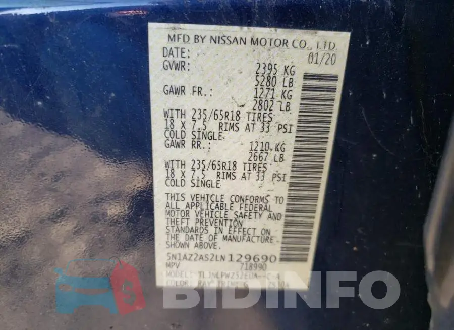 5N1AZ2AS2LN129690 Photo# 10