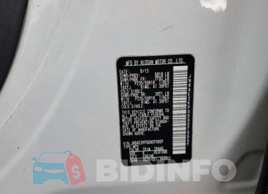 JN8AE2KP0D9070857 Photo# 10