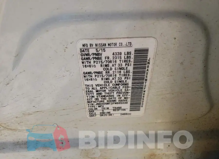 JN8AS5MT2FW665038 Photo# 10