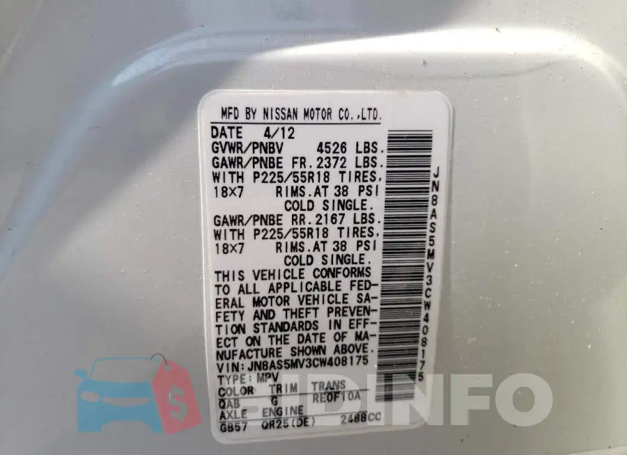JN8AS5MV3CW408175 Photo# 10