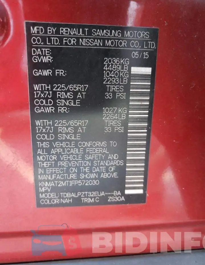 KNMAT2MT1FP572030 Photo# 10