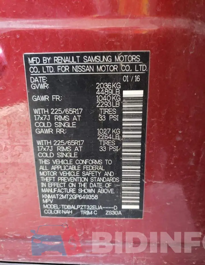 KNMAT2MT2GP649358 Photo# 10
