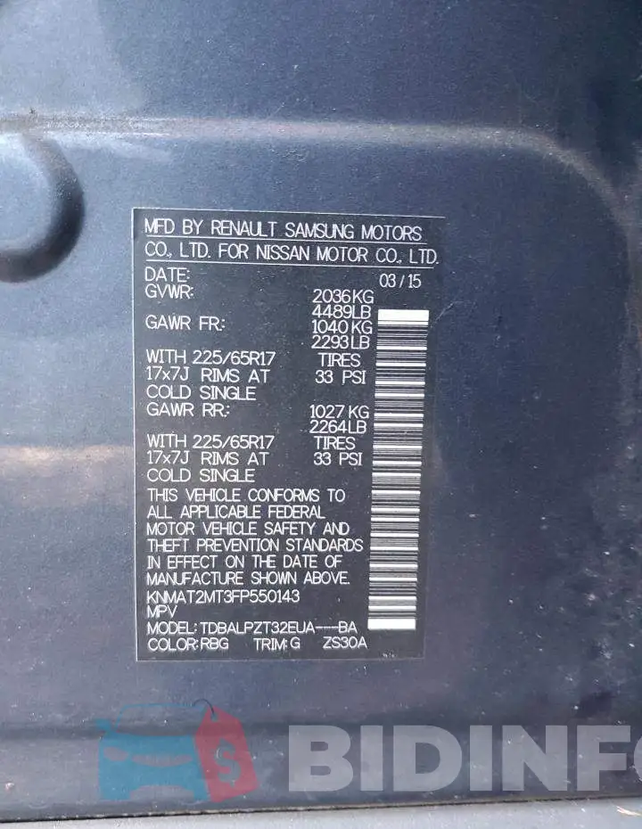 KNMAT2MT3FP550143 Photo# 10