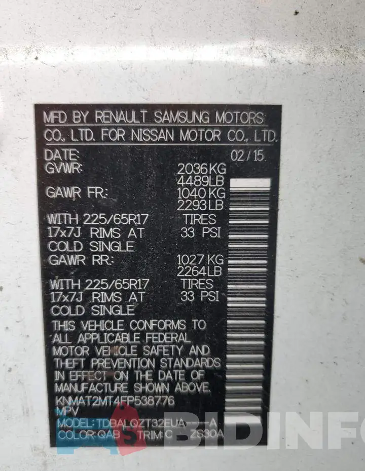 KNMAT2MT4FP538776 Photo# 13