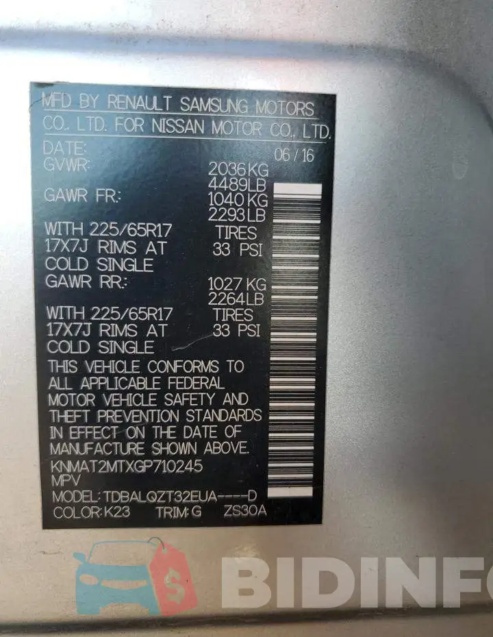 KNMAT2MTXGP710245 Photo# 14