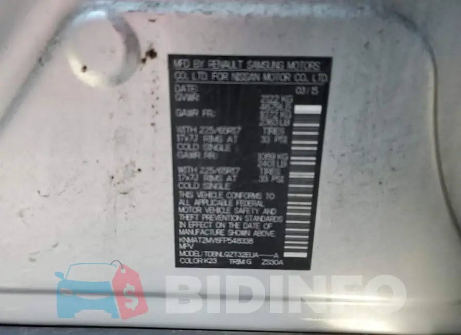 KNMAT2MV6FP548338 Photo# 13