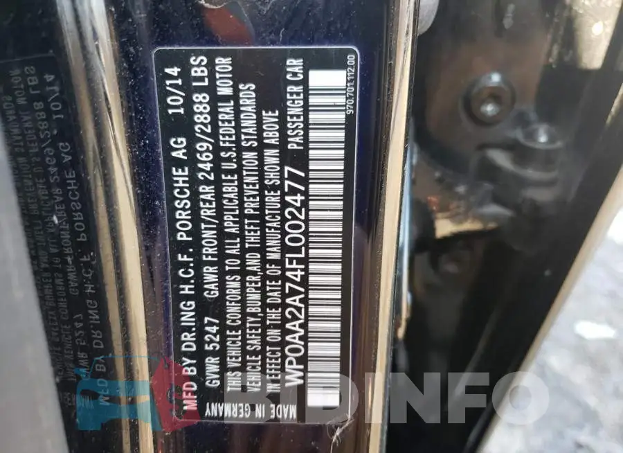 WP0AA2A74FL002477 Photo# 12