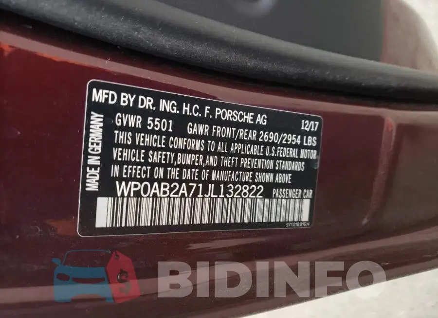 WP0AB2A71JL132822 Photo# 12