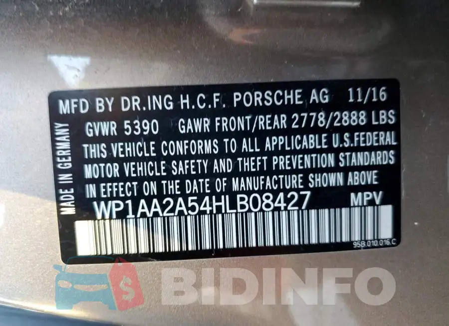 WP1AA2A54HLB08427 Photo# 12