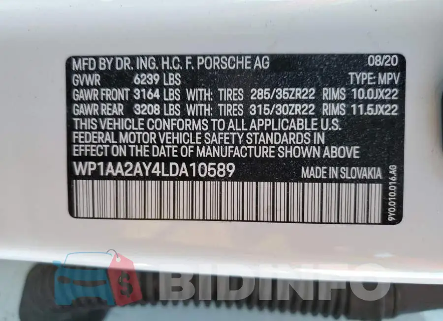 WP1AA2AY4LDA10589 Photo# 13