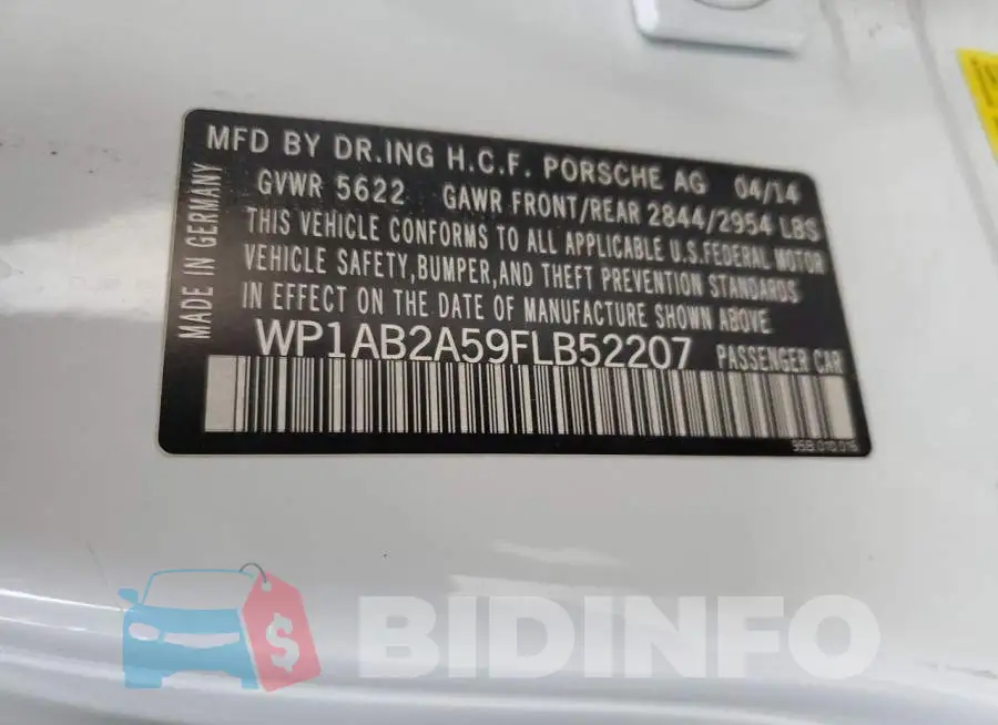 WP1AB2A59FLB52207 Photo# 10