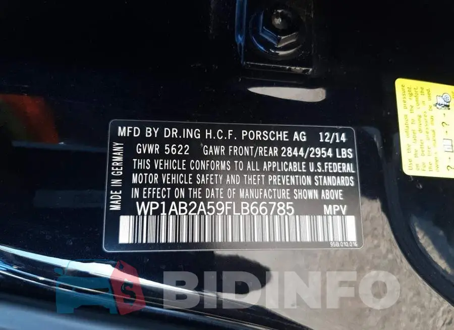 WP1AB2A59FLB66785 Photo# 12