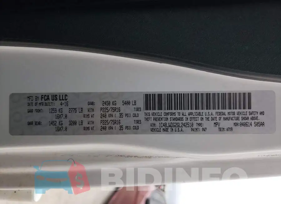 1C4BJWDG2GL242510 Photo# 13