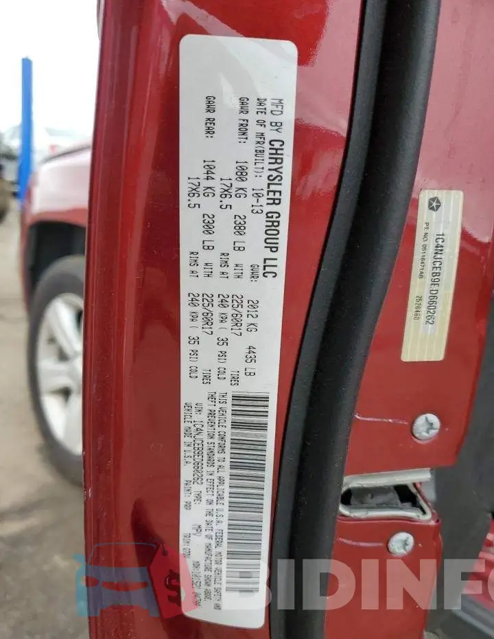 1C4NJCEB9ED660262 Photo# 10