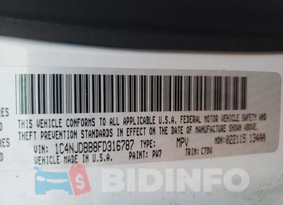 1C4NJDBB8FD316787 Photo# 10