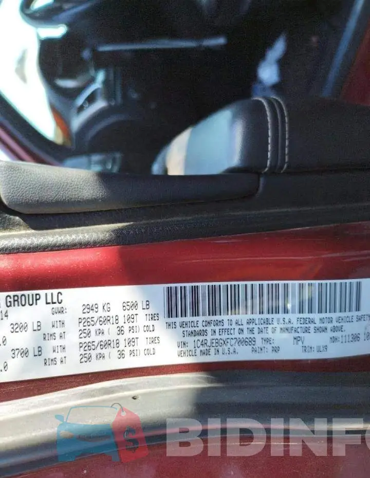 1C4RJEBGXFC700689 Photo# 10