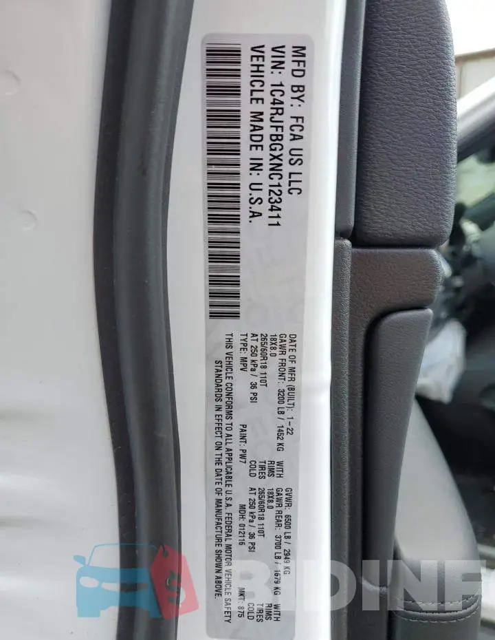 1C4RJFBGXNC123411 Photo# 10