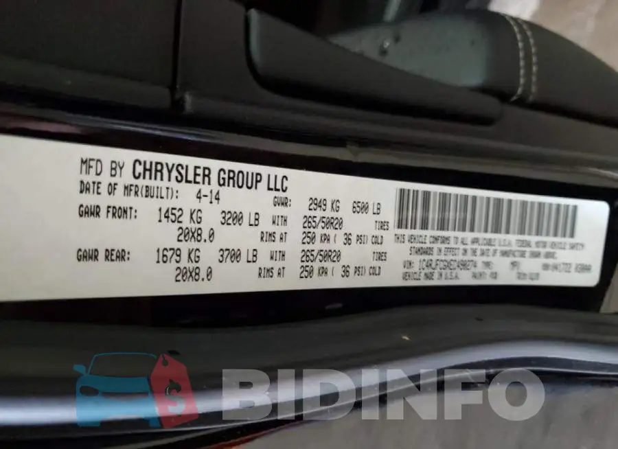 1C4RJFCGXEC490274 Photo# 14