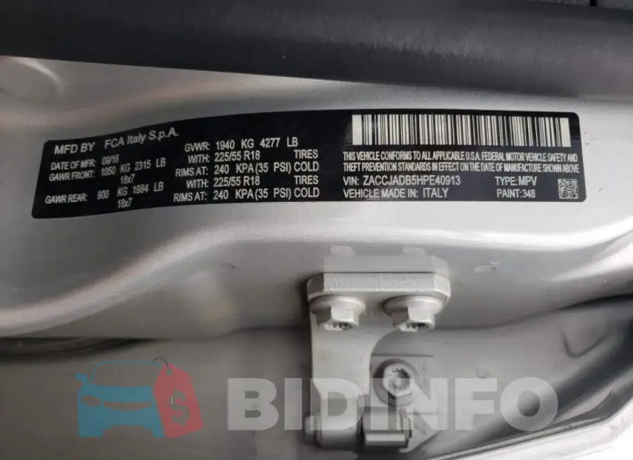 ZACCJADB5HPE40913 Photo# 10