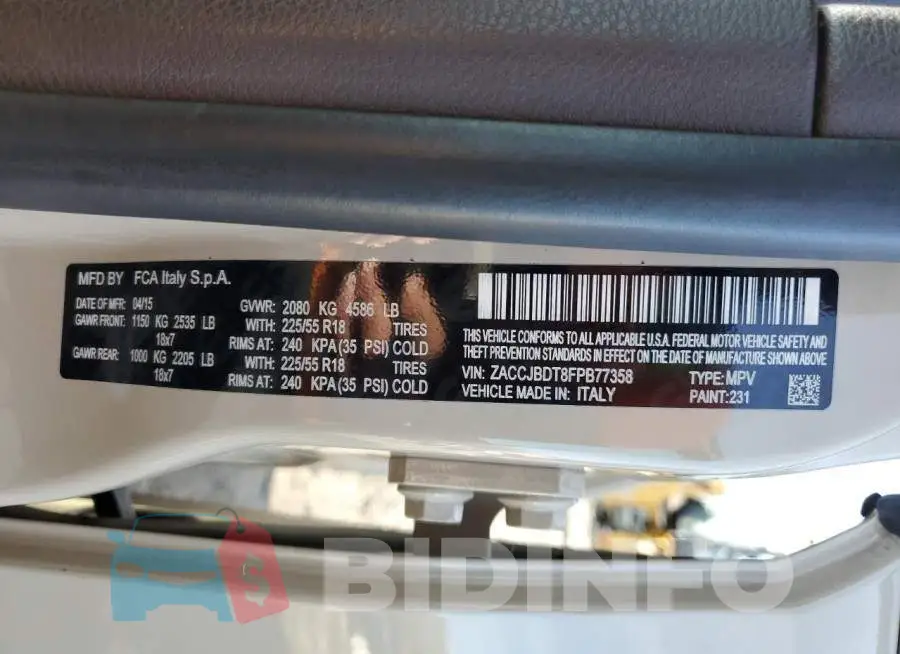 ZACCJBDT8FPB77358 Photo# 10