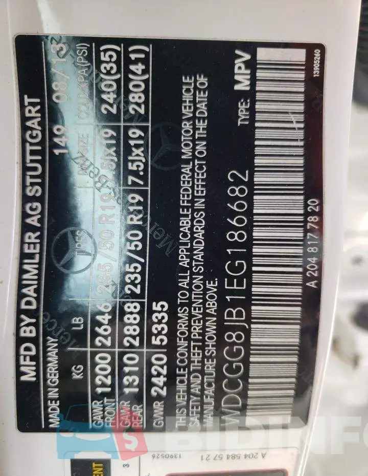WDCGG8JB1EG186682 Photo# 10