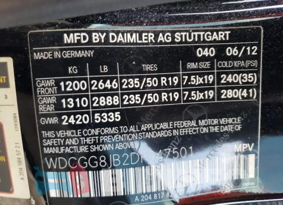 WDCGG8JB2DF947501 Photo# 10