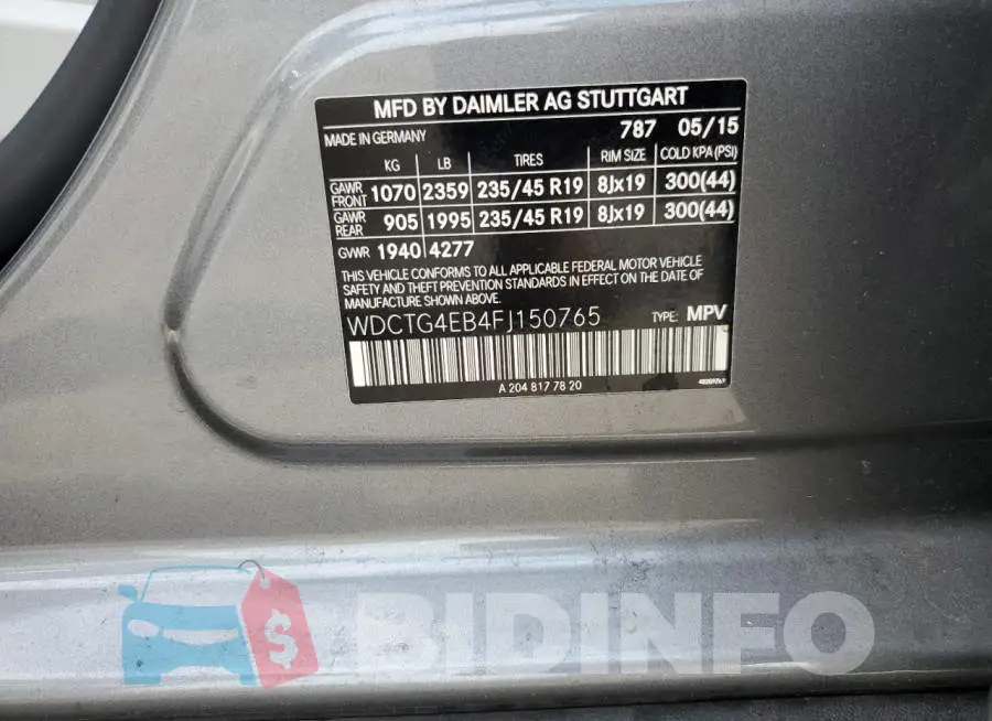 WDCTG4EB4FJ150765 Photo# 10