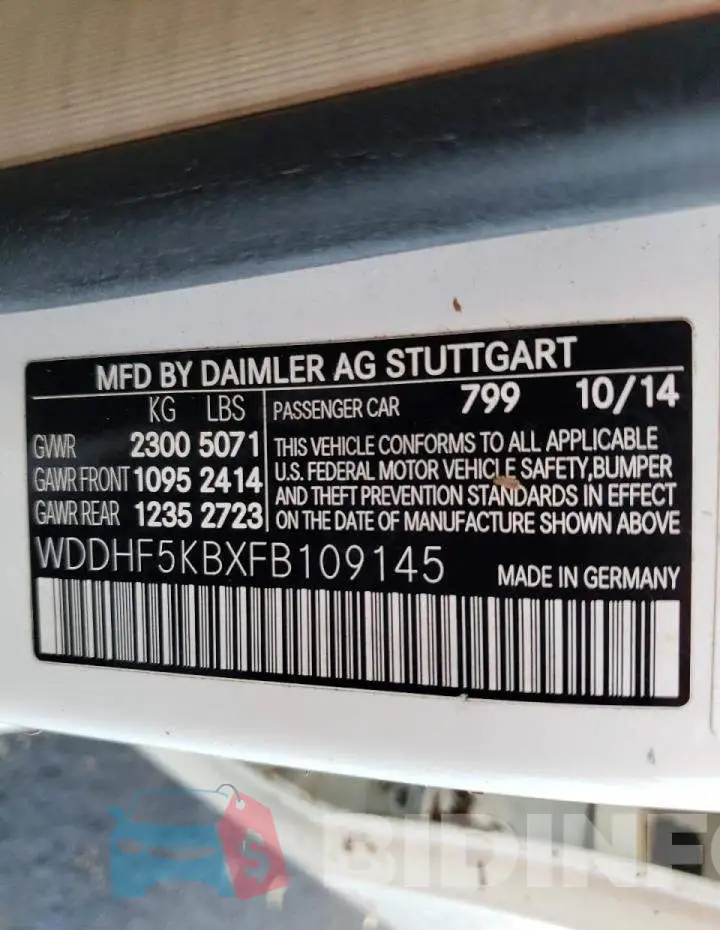 WDDHF5KBXFB109145 Photo# 10